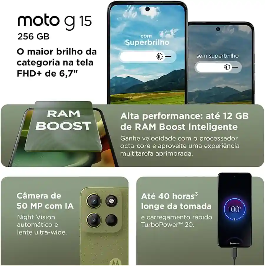 Review Moto G15 Som Estéreo com Dolby Atmos