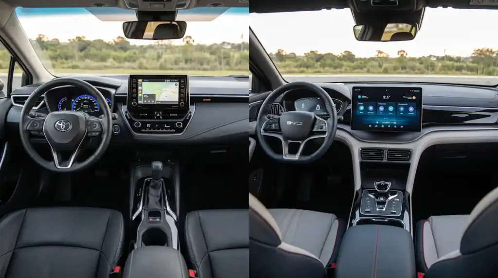 Toyota Corolla Hybrid vs. BYD King 2027: Qual Híbrido Gasta Menos na Cidade e na Estrada? 2 Toyota Corolla Hybrid vs. BYD King (2)